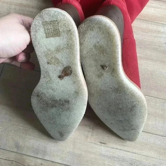 PALOMA BARCELO Serafine Over-the-Knee Red Pointy Suede Wedge Boots Sz 36(5.5) - Picture 5 of 7